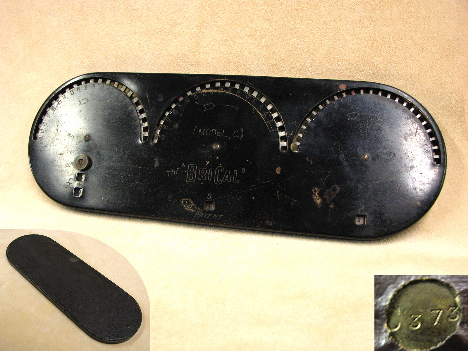 Rare Model C BriCal money calculating machine in case, circa 1910
